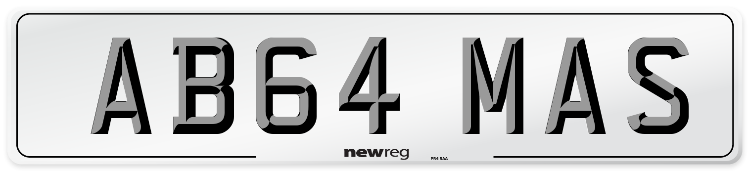 AB64 MAS Number Plate from New Reg